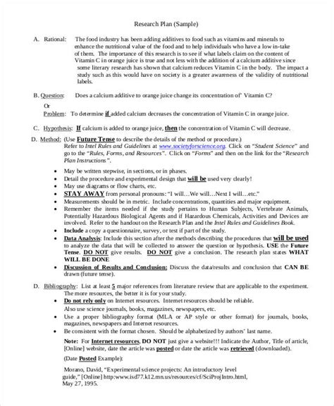 research plan examples     word pages examples