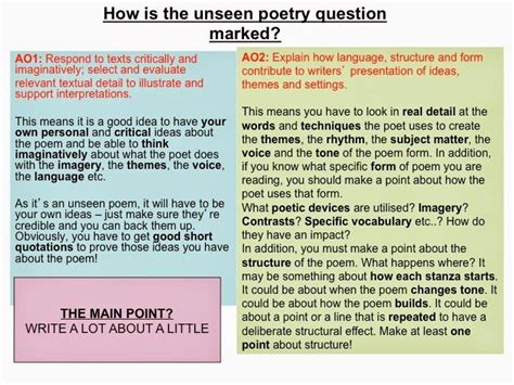 bs gcse english blog  unseen poetry question gcse english