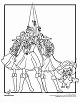 Barbie Coloring Three Musketeers Print Pages Library sketch template