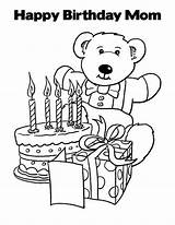 Birthday Coloring Happy Mom Pages Cute Via sketch template