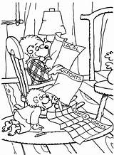 Newspaper Coloring Pages Bear Papa Berenstain Brother Read Drawing Getdrawings Getcolorings sketch template