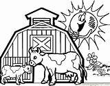 Farm Coloring Cow Pages Morning Color Online Printable Mammals sketch template