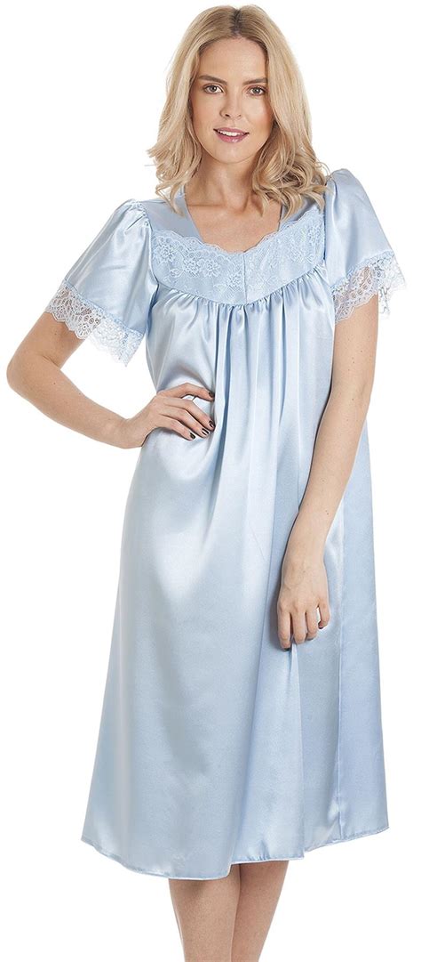 ladies short sleeve lace satin nightwear nightdress uk 10 28 ebay