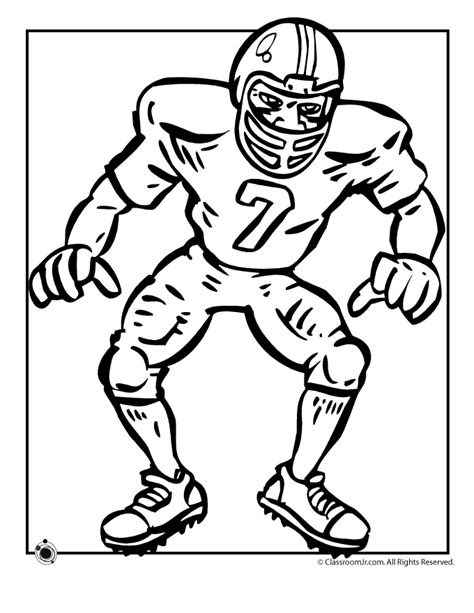 football player coloring page woo jr kids activities childrens