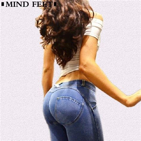 women peach jeans lift hips skinny casual denim high elastic pants