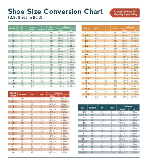 shoe size conversion chart rcoolguides