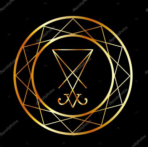 das siegel der luzifer symbol des satanismus stockvektor