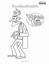 Coloring Doofenschmirtz Dr Phineas Ferb sketch template
