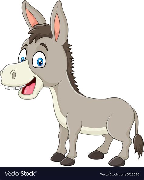 cartoon donkey standing  smiling