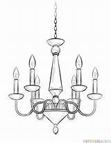 Chandelier Drawing Draw Coloring Candelabra Step Easy Furniture Supercoloring Pages Tutorials Kids Drawings Simple Dessin Shape Body Template Paintingvalley Sketch sketch template