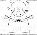 Granny Plump Hug Waiting Sweet Clipart Cartoon Cory Thoman Outlined Coloring Vector 2021 sketch template