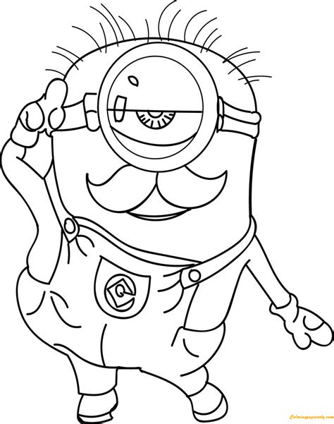 minion cute coloring page  coloring pages
