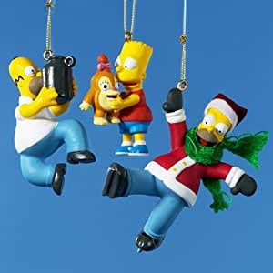 amazoncom set    simpsons bart homer christmas ornaments decorative hanging ornaments