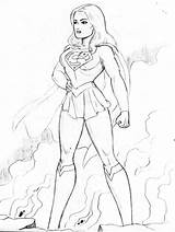Supergirl Superwoman Colouring Library Coloringfolder sketch template