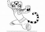 Panda Fu Kung Tigress Draw Drawing Cartoon Step sketch template
