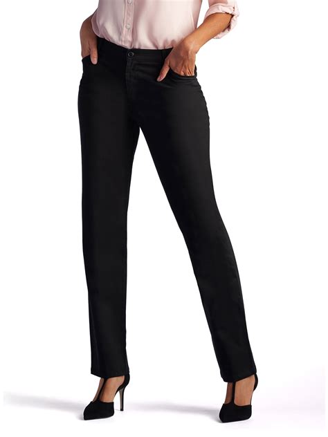 Lee Womens Relaxed Fit All Day Straight Leg Pant 6 Long Black