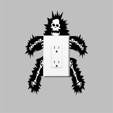 funny outlet or light switch wall decal sticker electrocuted guy
