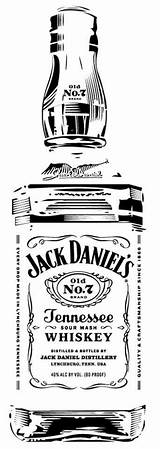 Jack Daniels Whiskey Bottle Clipart Stencil Vector Silhouette Daniel Garrafa Para Stencils Logo Desenho Sketch Flasche Pyrography Airbrush Pages Coloring sketch template