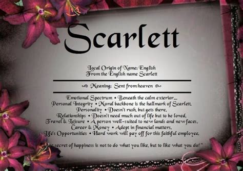 answers what does the name scarlett rose mean