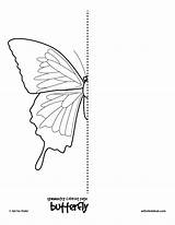 Symmetry Coloring Butterfly Pages Drawing Worksheets Kids Bug Hub Artforkidshub Easy Insect Symmetrical Grid Half Butterflies Mirror Colouring Color Draw sketch template