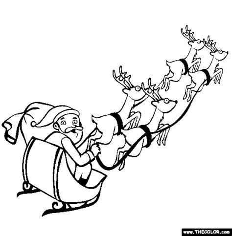 santas sleigh christmas coloring pages christmas coloring pages