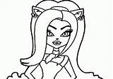 Coloring Catty Noir Pages Monster High Library Clipart Cats Color Popular sketch template
