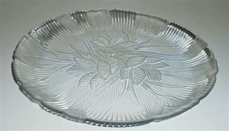 Vintage Platter Clear Glass Canterbury Arcoroc Floral