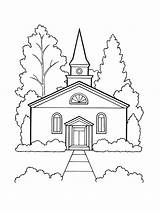 Church Drawing Coloring Lds Building Library Clipart Worship Pages Drawings Primary Kids Illustration School Sunday Faith Outline Simple Chapel Printable sketch template