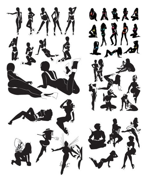 sexy women silhouettes vector free file download now