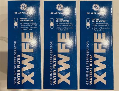 3 X Genuine Ge Xwfe Refrigerator Filters Replace Xwf In 3 Pack Box