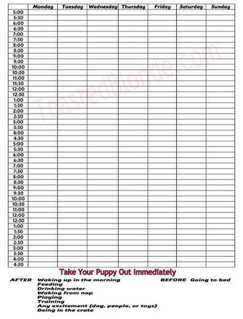 potty trained  dog check   helpful tracking chart