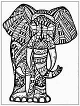Coloring Elephant Pages Adult Tribal Adults Animal Mandala Drawing Animals Printable Big Abstract Color African Elephants Sheets Clipart Pencil Colouring sketch template