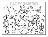 Bunny Easter Coloring Pages Printable Kids Cartoon Everfreecoloring sketch template