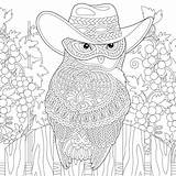 Owl Zentangle sketch template