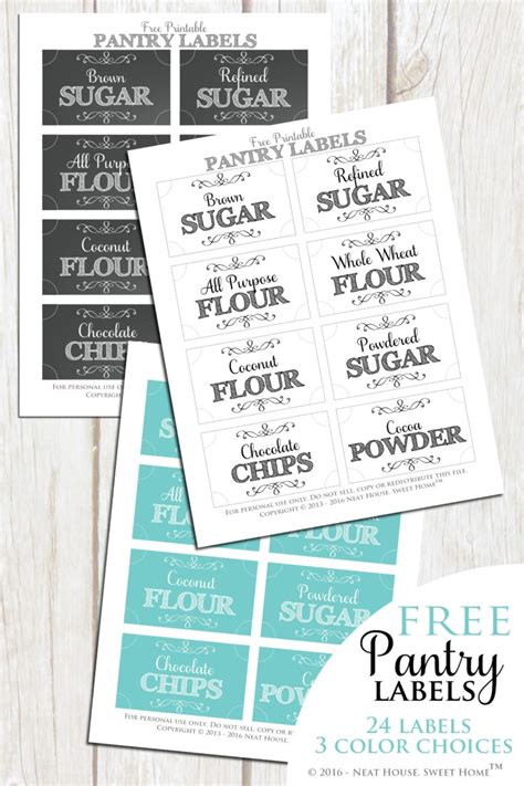 printable pantry labels neat house sweet home