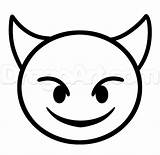 Faces Drawing Happy Emoji Devil Getdrawings Pages sketch template