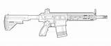 Hk417 Rifle Lineart Assault Deviantart Blueprints Weapons Koch Heckler sketch template