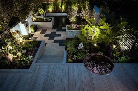 contemporary spa garden modern garden london  david male