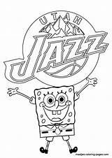 Coloring Pages Utah Jazz Nba Spongebob Browser Window Print sketch template