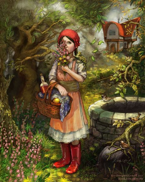 red riding hood  red riding hood fairytale illustration