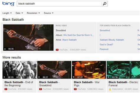 Bing Makes It Easier To Find Youtube Mtv And Vimeo Music Videos
