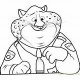 Zootopia Clawhauser Officer Template Otterton Worksheets Connect sketch template