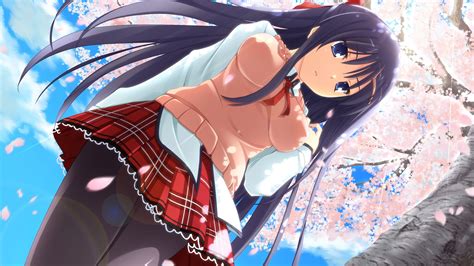 Anime Girls Skirt Cherry Blossom Shunki Gentei Poco A