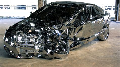 Someone Wrecked A Mercedes Benz Made Of 12 000 Mirrors For Art