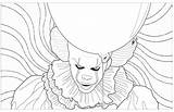 Colorear Pennywise Clown Miedo sketch template