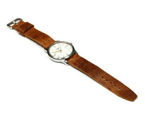 handmade leather  strap distressed leather watchband etsy