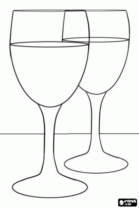 glasses  wine   glasses  water coloring page pattern
