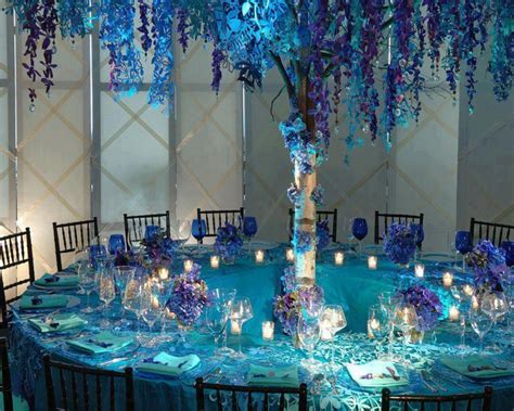 Blue and Aqua wedding reception   Weddings   Pinterest
