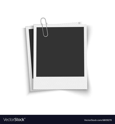 blank photo frames  paper clip royalty  vector image
