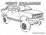 Coloring Pages Truck Printable Chevy Avalanche Boys Sheets Kids Ram Cars Chevrolet Dodge Camaro Trucks Sheet Color Site Print Pick sketch template